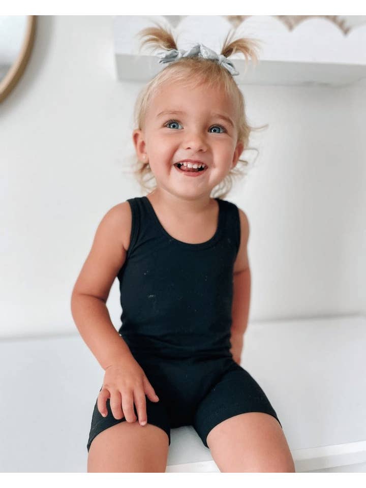 Bailey's Blossoms - Wholesale Romper - Kids - Gigi Bikeshort Romper - Black2