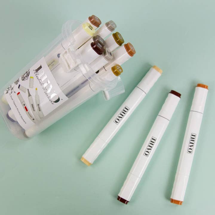 Tonic Studios - Vente Marqueurs - Nuvo - Ensemble de 12 Feutres à Alcool Tons Terre - 528n6