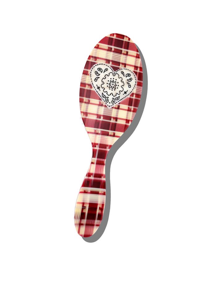 Pennello per capelli giornata fantastica con cuore Paisley dipinto a mano | Ecologico per la vendita all'ingrosso da parte di Solar Eclipse