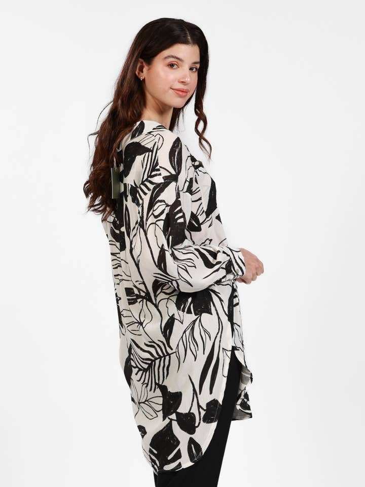 Salty Weekend - Wholesale Dress - Women's - ANTIGUA WHITE UBER PRINT SHIRT DRESS2
