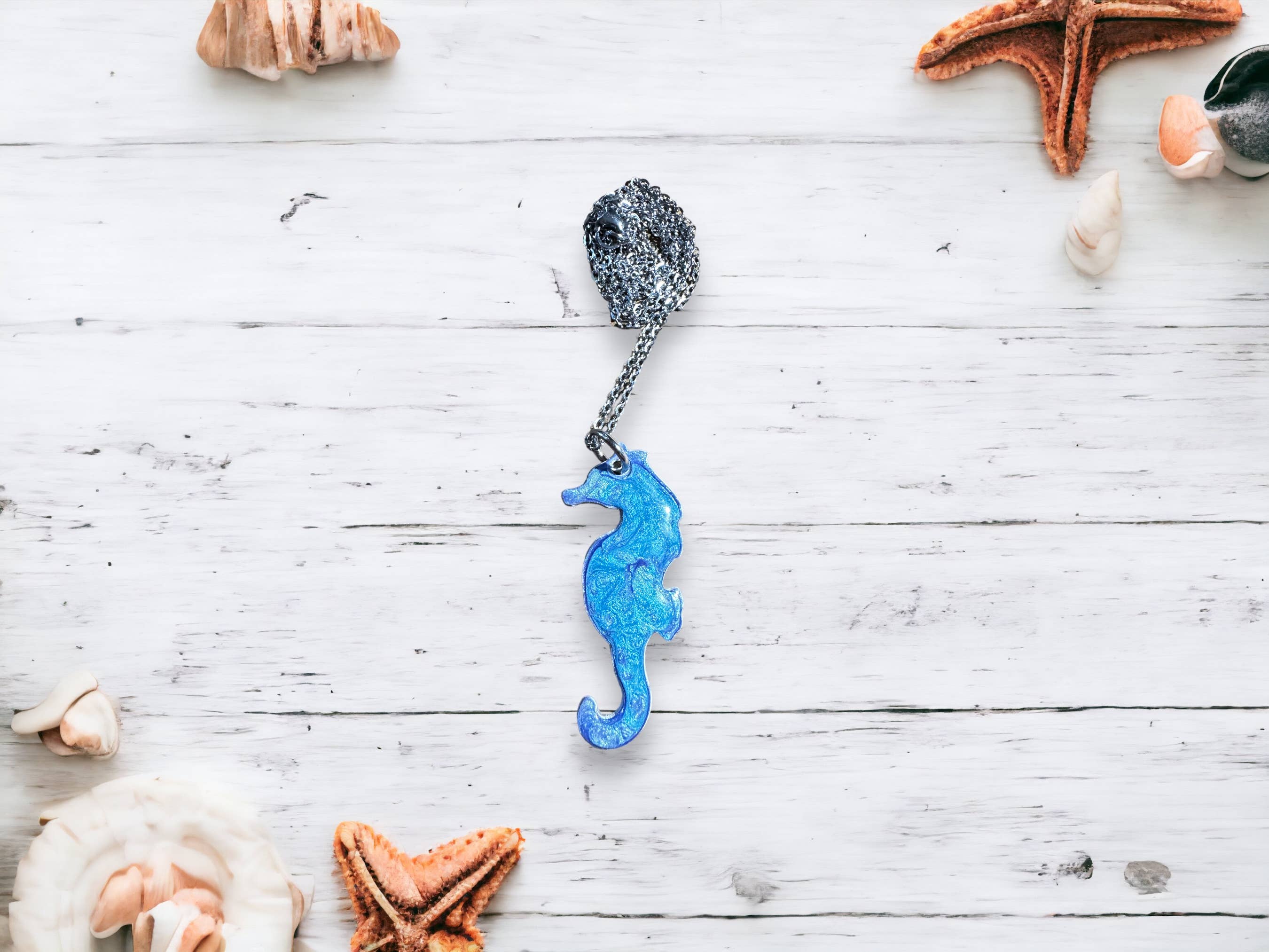 Three Dandelion Wishes - Wholesale Pendant/Charm Necklace - Hand Painted Seahorse Necklace5