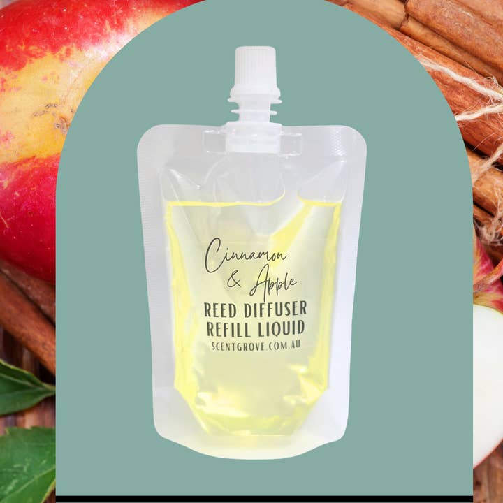 Scent Grove - Wholesale Diffuser fragrance refill - Cinnamon & Apple Scented Diffuser Liquid Refill 100ml Clear Pouch0