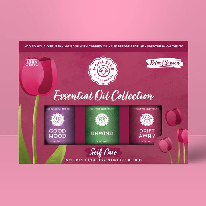 NEW!! Self Care Essential Oil Collection for wholesale by Woolzies