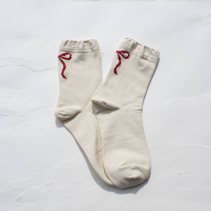Tiepology - Wholesale Socks - Women's - Women's Holiday Ribbon Bow Casual Socks