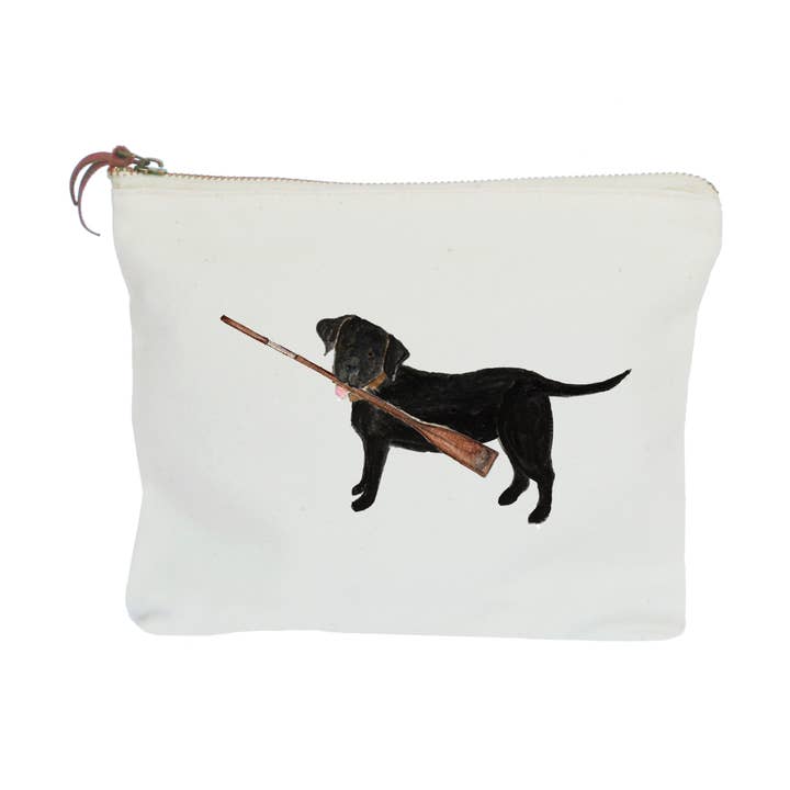 Zwarte lab met roeiriem ritstas voor wholesale door Tina Labadini Designs