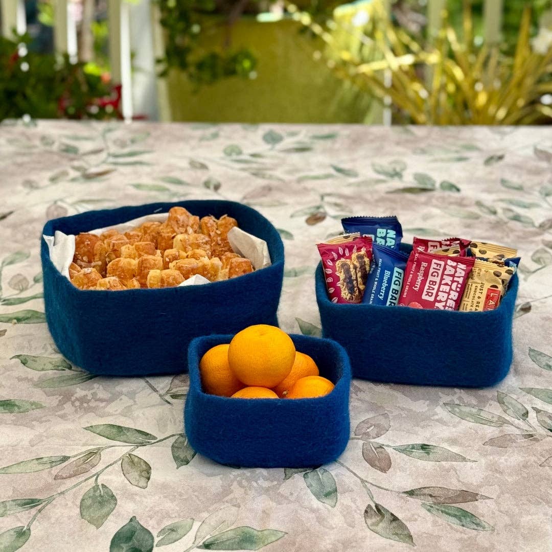 Humble Hilo - Venta al por mayor Bandejas/platos/boles decorativos - Humble Hilo Cuencos de Fieltro Hechos a Mano, Juego de 3 Cuadrados30