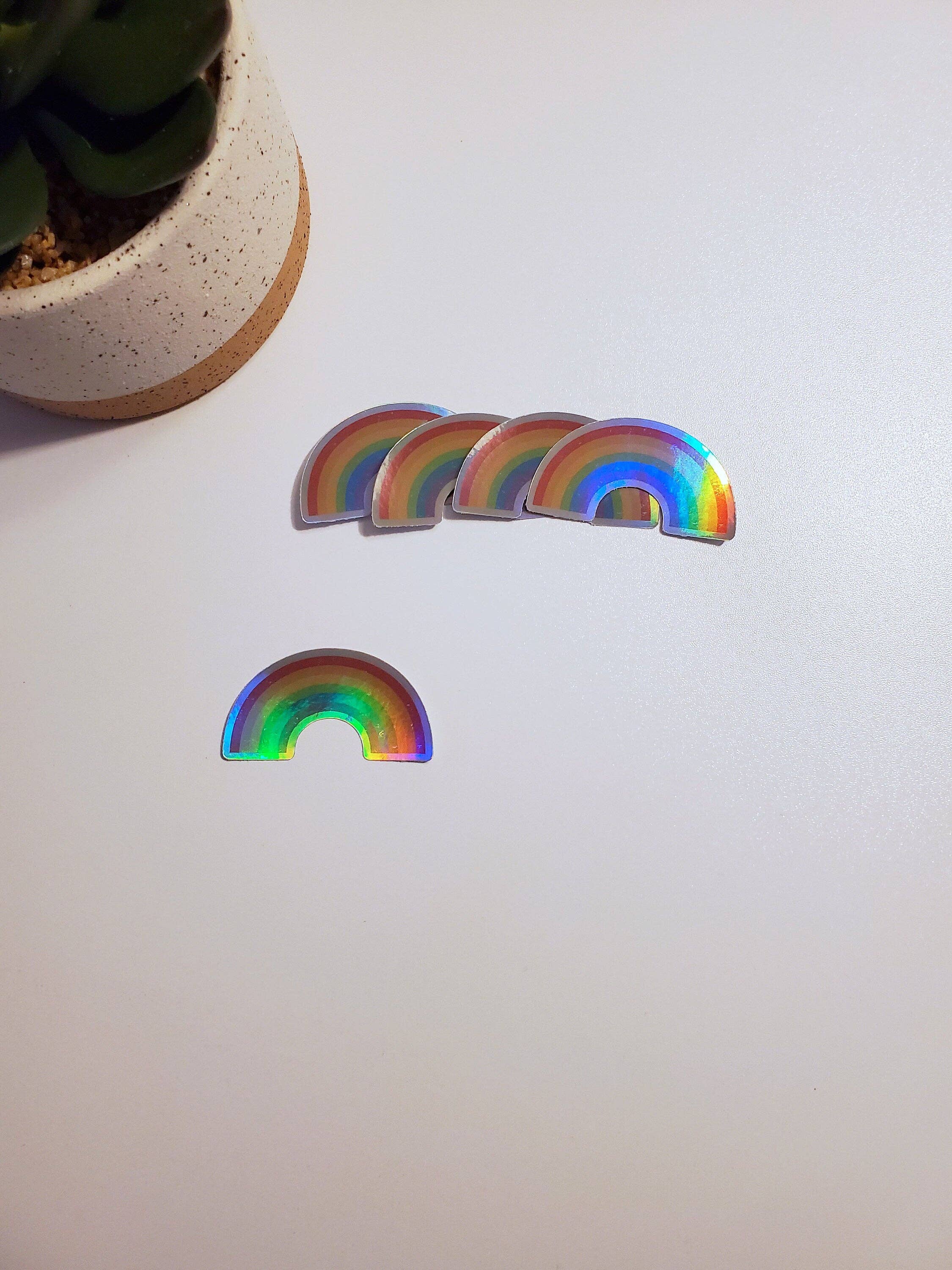 Fig Tree Works - Wholesale Sticker - Retro Rainbow Holographic Vinyl Sticker3