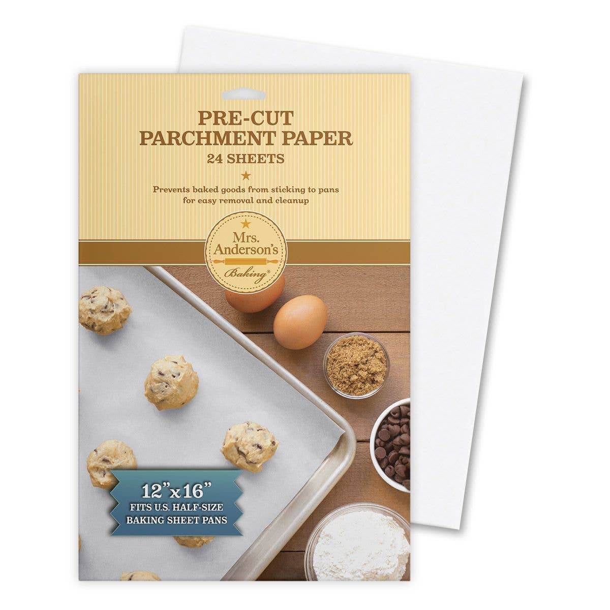 HIC - Harold Import Co. - Wholesale Kitchen Tool/Gadget - Mrs. Anderson's Baking Pre-Cut Parchment Paper Sheets, 24ct0