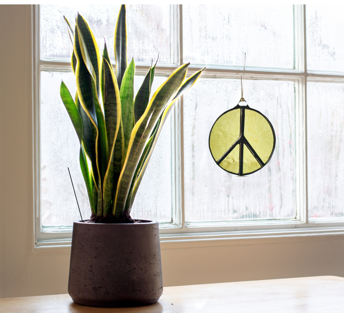 Samara Designs Studio - Wholesale Suncatcher - Glass Peace Sign Suncatcher19