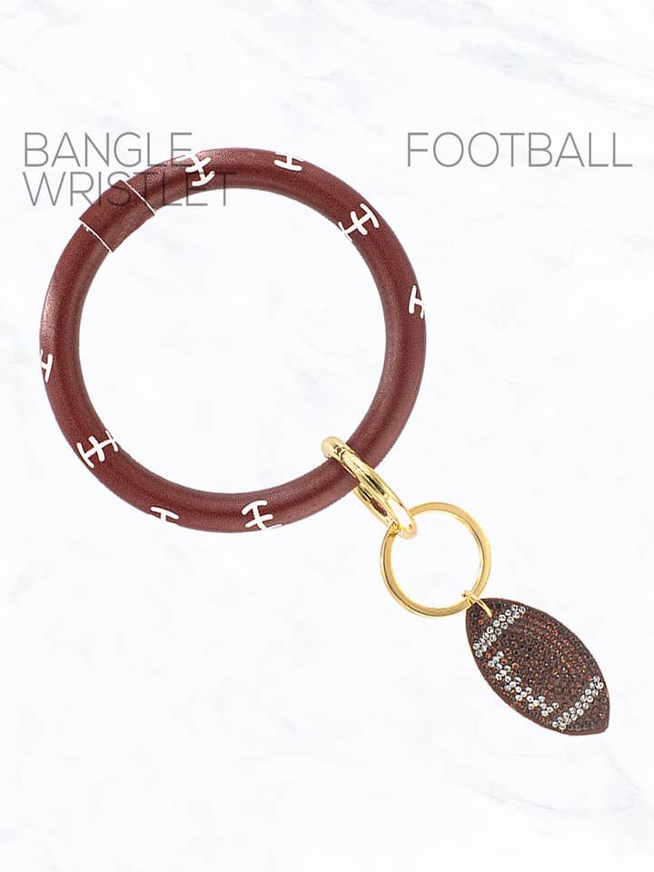 Glittering Football Bangle Keyring for wholesale by Suzie Q USA