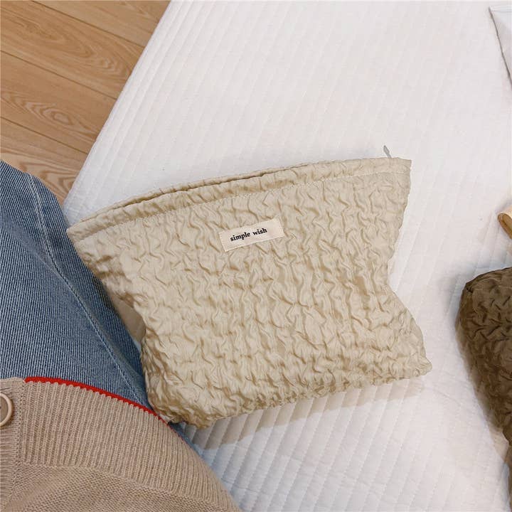 Dipped Shop - Wholesale Makeup/Cosmetic Bag - Simple Solid Color Large Capacity Makeup Bag DPP25E856