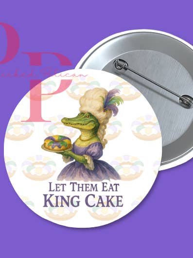 Que coman pastel de rey botón de Mardi Gras para venta al por mayor de The Panicked Pelican