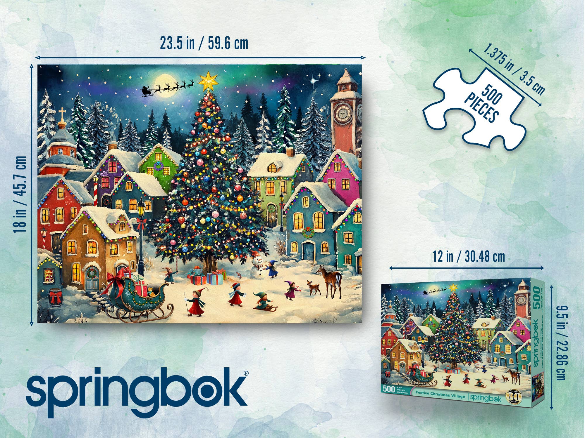 Springbok Puzzle - Vente Puzzle – adulte - Puzzle de 500 pièces Village de Noël festif4