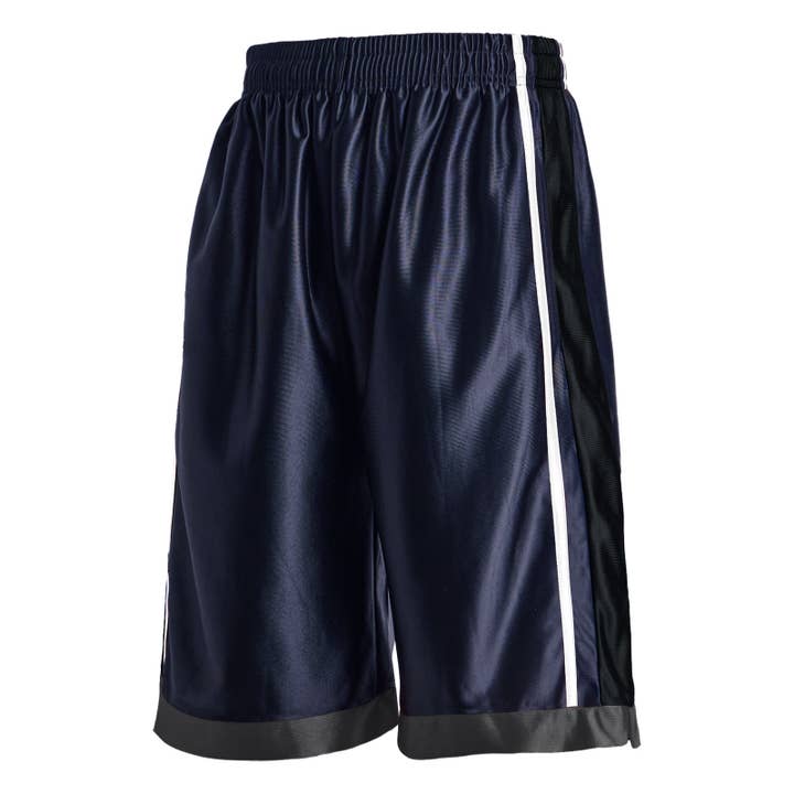 Navy Black White LeeHanTon Men's Basketball Shorts for wholesale on Faire
