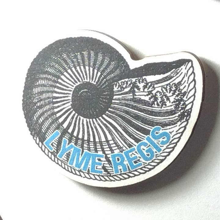 Wooden Ammonite Magnet - Customisable - Made in Devon for wholesale by Devon Fox