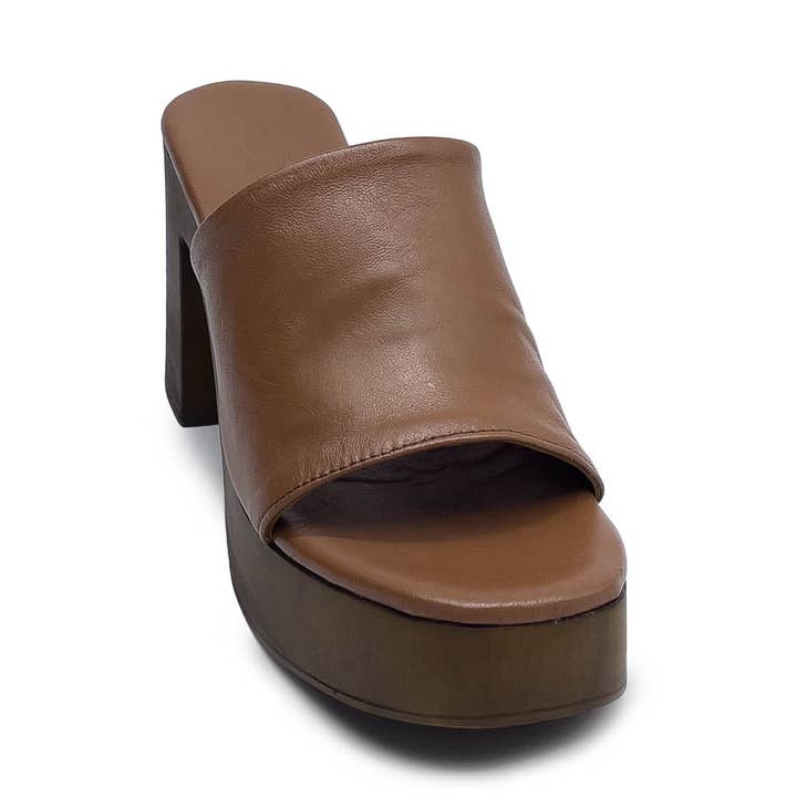 Women's high heel clog in genuine leather and leather for wholesale by WALKING NOW SRL