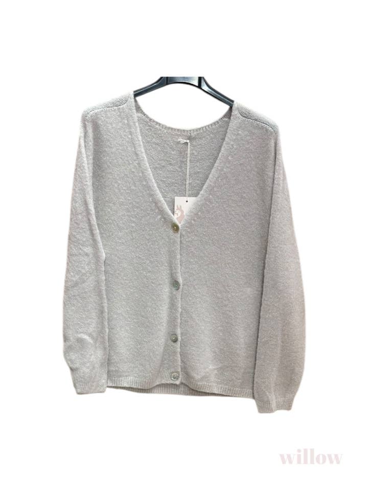 MOONSUN - Wholesale Knit Sweater - Women's - V-neck long-sleeve button-up alpaca sweater4