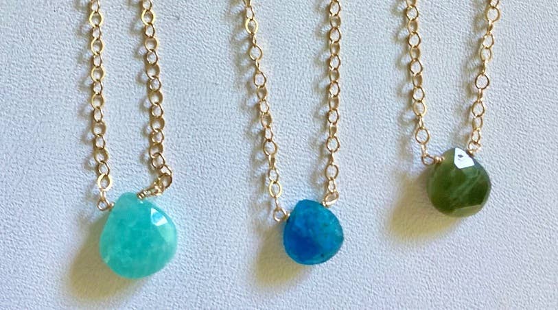 Sonya Renee Jewelry - Wholesale Pendant/Charm Necklace - Dottie Gold Chain Pendant Necklace - Semi-Precious Stone6