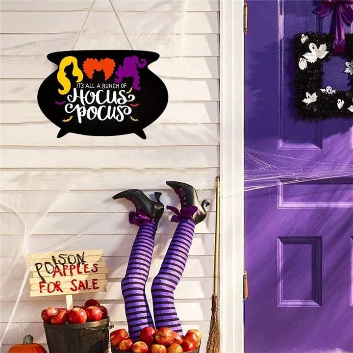 1 Décoration suspendue de porte en bois pour Halloween en vente sur Faire2
