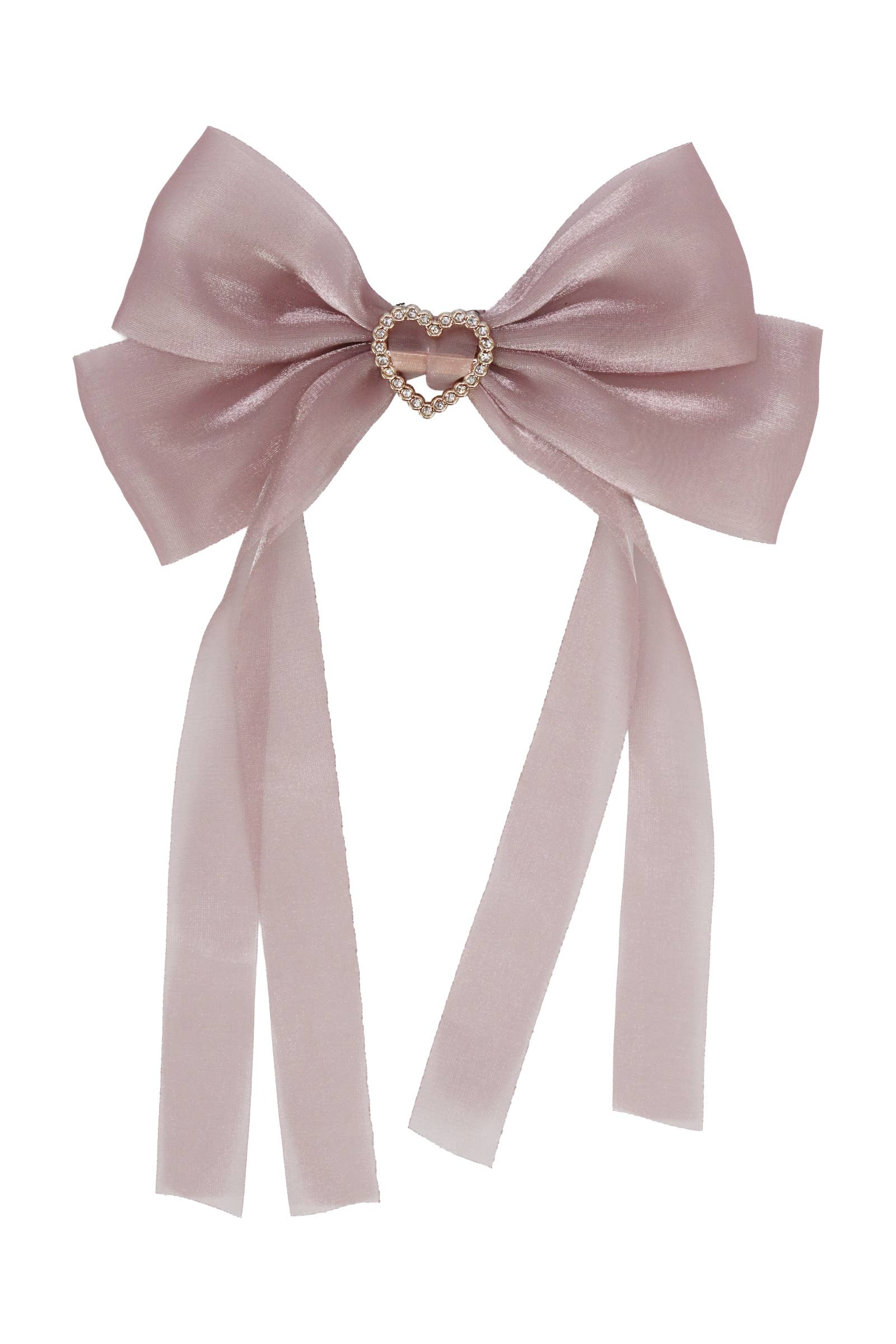 Cap Zone - Wholesale Hair Clip - Kids - Bling Heart Chiffon Polyester Ribbon Hair Clip9