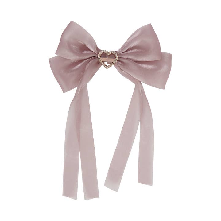 Cap Zone - Wholesale Hair Clip - Kids - Bling Heart Chiffon Polyester Ribbon Hair Clip9