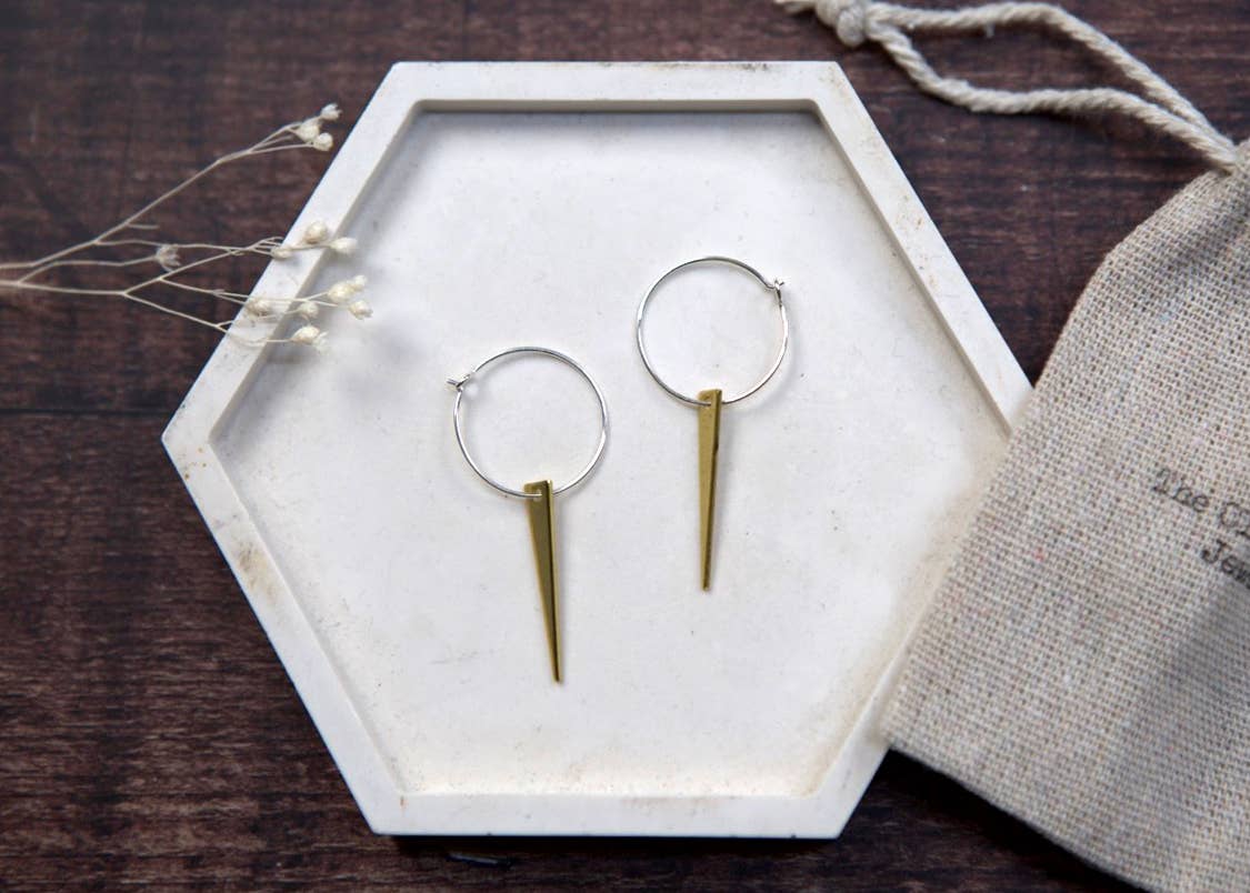 The Old Farmhouse Jewellery – wholesale Dangle earrings – Small Brass Earrings, sterling silver, brass charm, dainty17