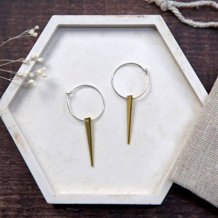 The Old Farmhouse Jewellery – wholesale Dangle earrings – Small Brass Earrings, sterling silver, brass charm, dainty17