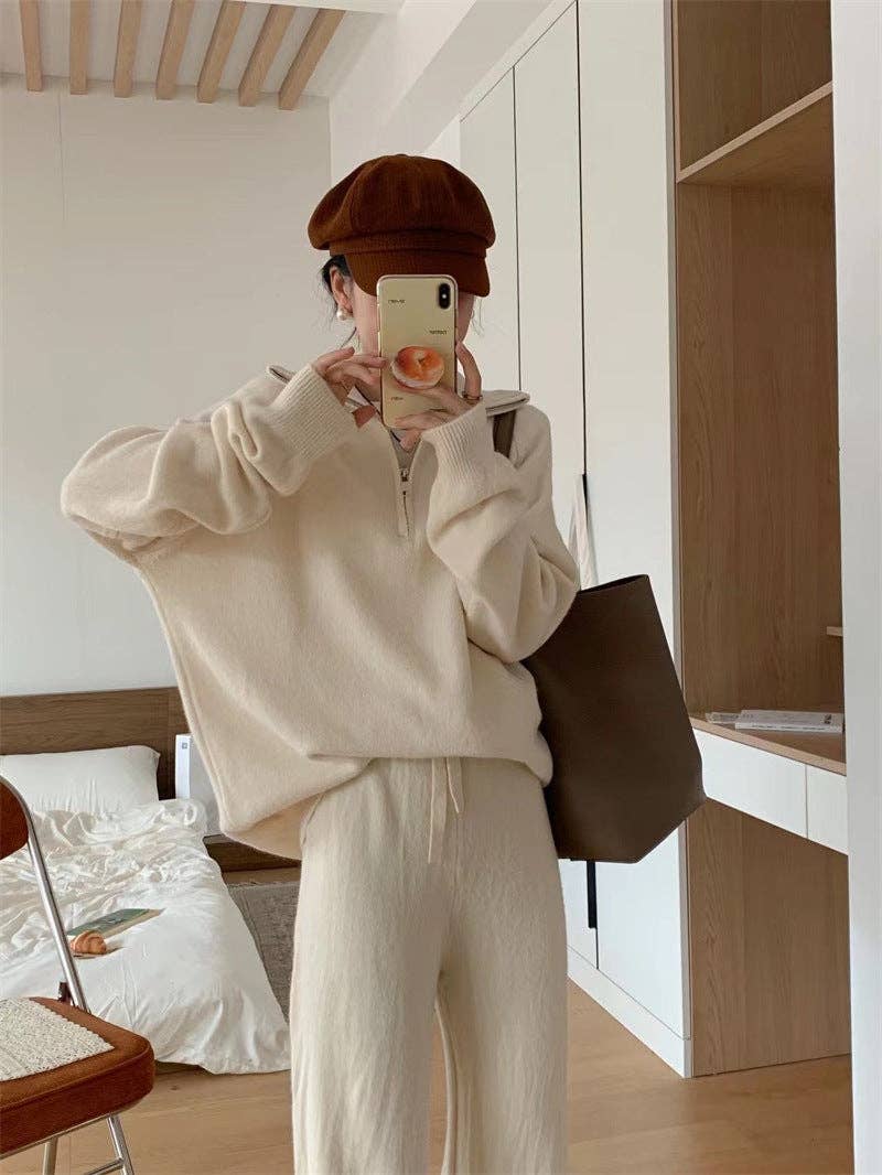 Marayn – Conjuntos Casual - Mulher por atacado – Conjunto de Malha Suave Estilo Aconchegante para Outono Inverno6