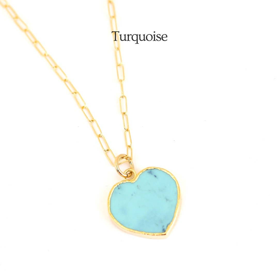 Chocolate and Steel - Wholesale Pendant/Charm Necklace - Isla Gemstone Heart Necklace Birthstone Jewelry 14K Gold Fill Chain9