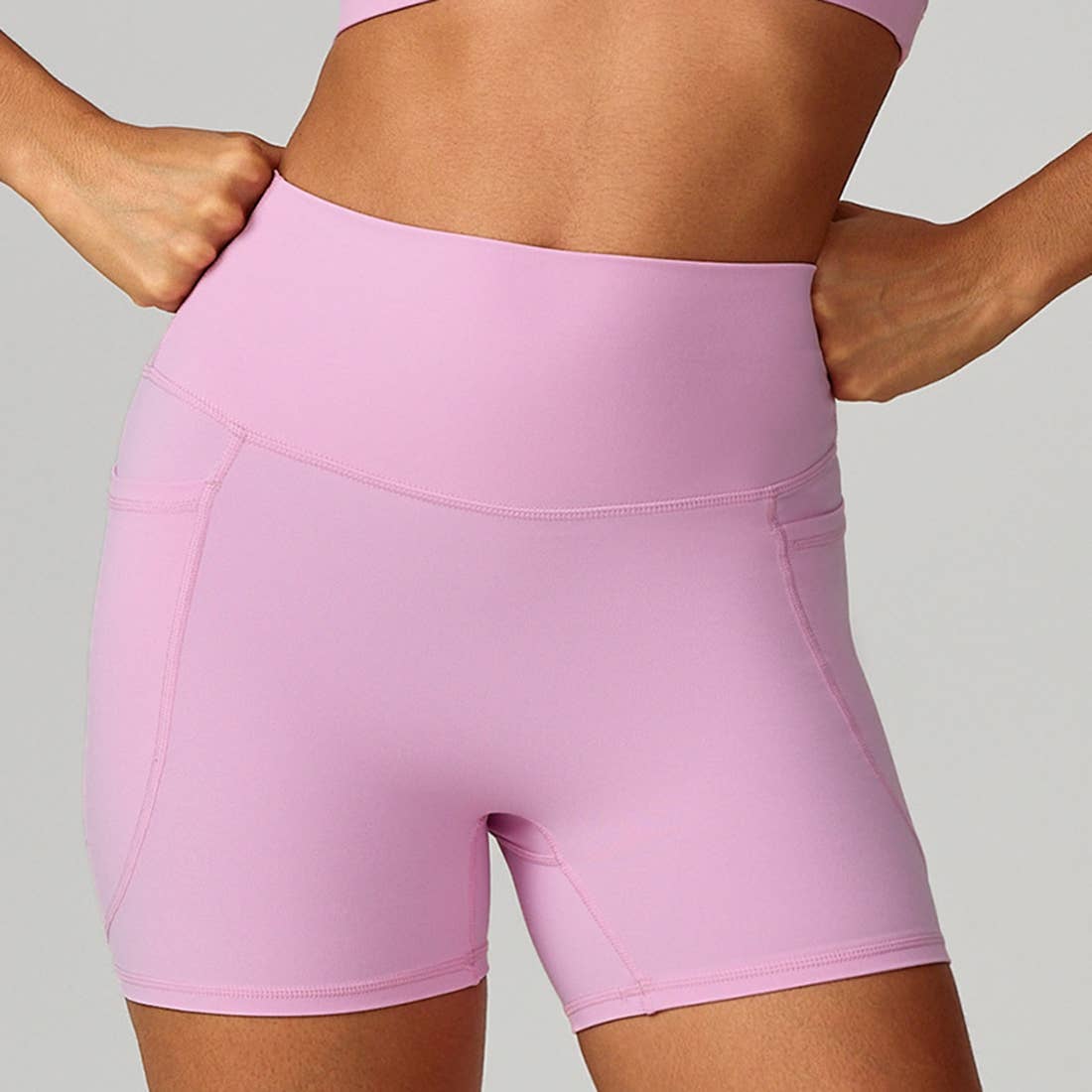 Sodalemon - Wholesale Athletic Shorts - Women's - Women High-Waist Quick-Dry Pocket Yoga Shorts18