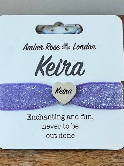 Keira gepersonaliseerde glitterarmband en haarband voor wholesale door Gifted Wholesale Ltd
