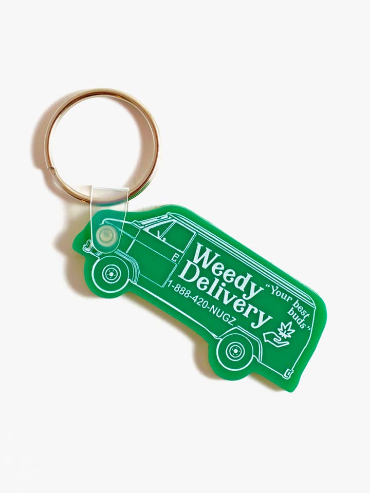 Weedy Delivery Van Keychain for wholesale by Valley Cruise Press