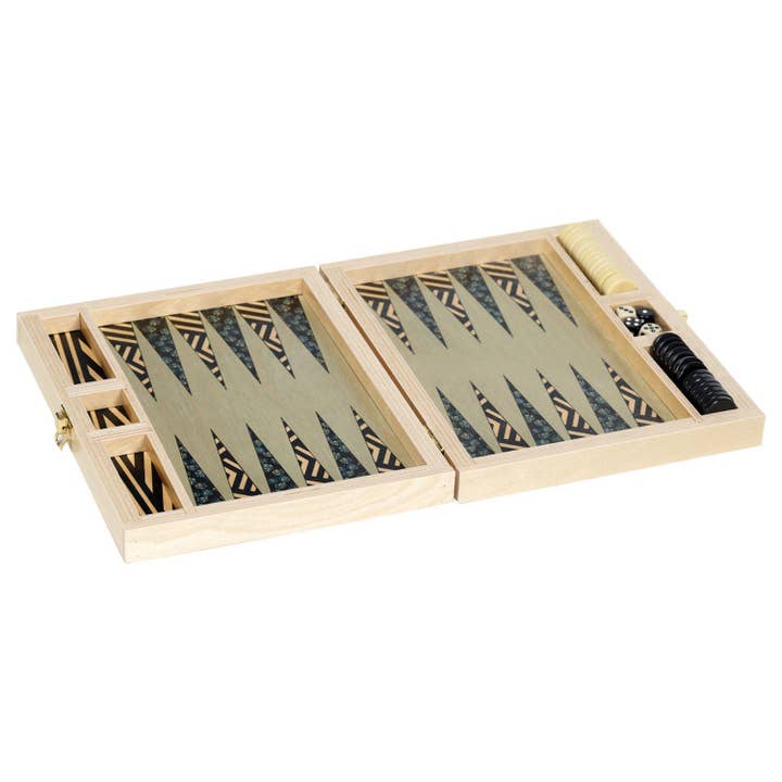 Rose Blue Travel Backgammon for wholesale by Wolfum Studio