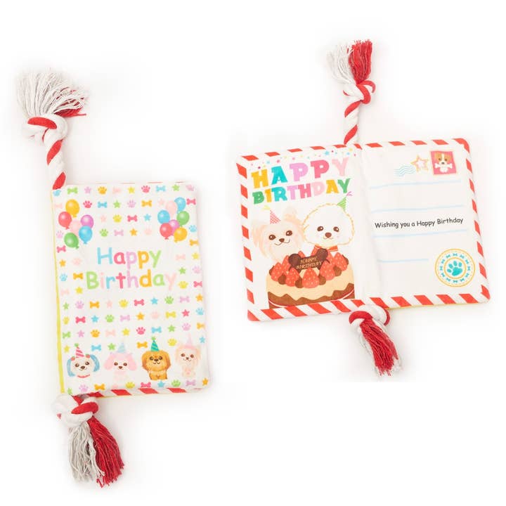 Jouet pour chien avec carte de joyeux anniversaire pour la vente par PetLondon