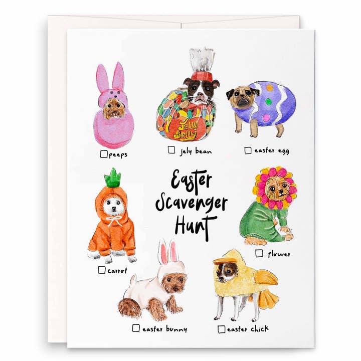 Paasspeurtocht - Lente Seizoen Paaskaart voor wholesale door Liyana Studio