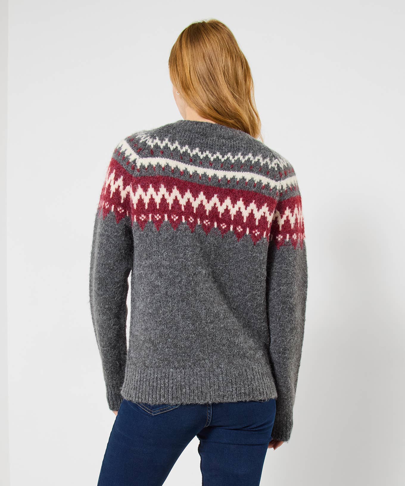 Grey Cosy Up Fairisle Toggle Cardigan for wholesale on Faire4
