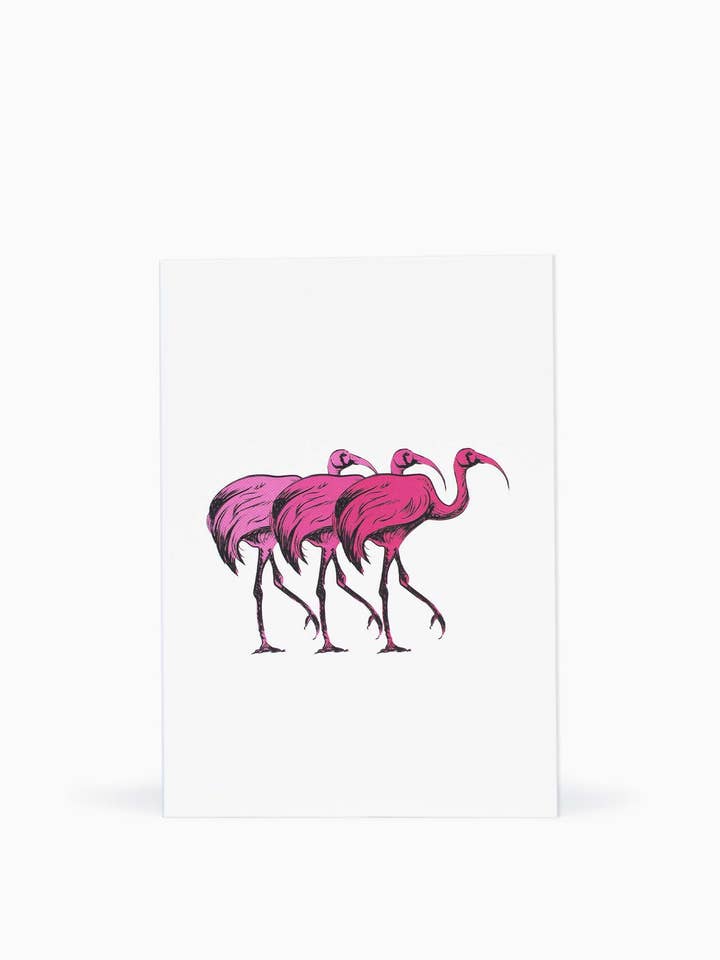 The Sculpts Pink Birds Greeting Card for wholesale by The Sculpts