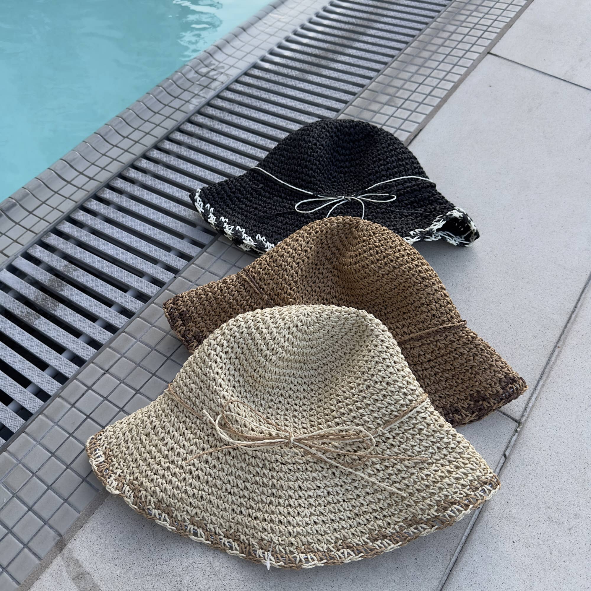 Queens INC - Wholesale Straw Hat - Women's - Seaside Woven Bucket Hat 🌿 with Bow Detail6