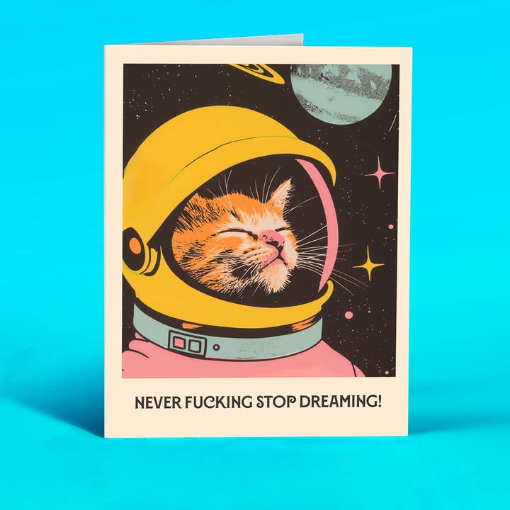 OffensiveDelightful - Wholesale Everyday Greeting Card - SPACECAT DREAMING funny card