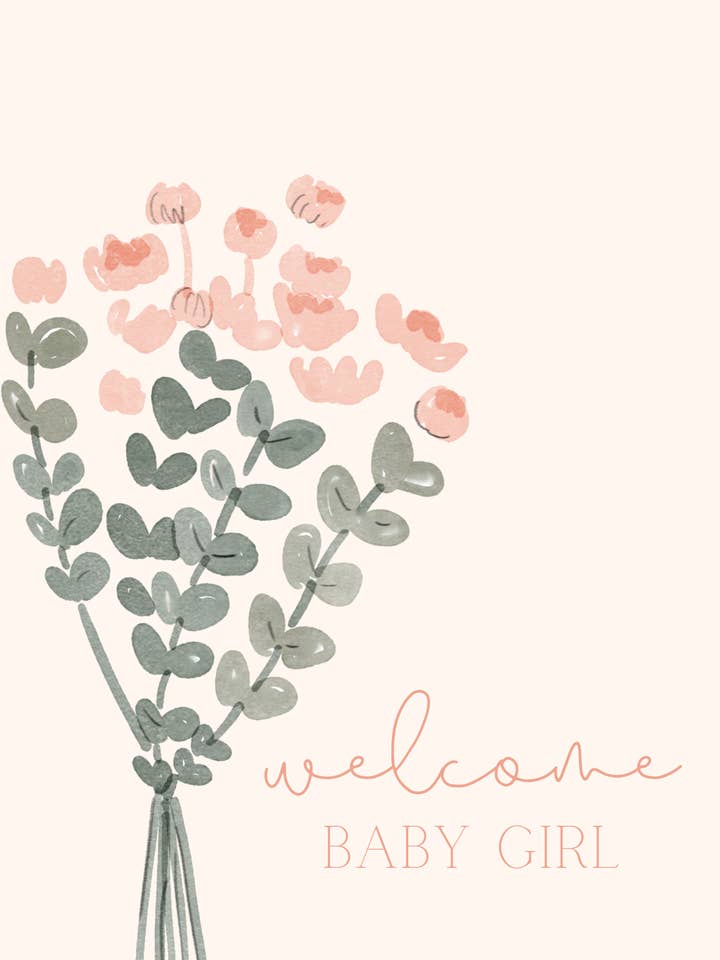 GREETING CARD | BABY GIRL for wholesale by JAR OF WILD MOMENTS