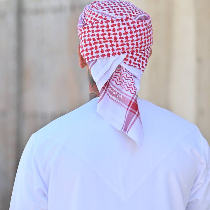 MY LITTLE JUBBA – wholesale Scarf – Unisex – Mens Ready Made Red & White Arab Hat Shemagh Keffiyeh