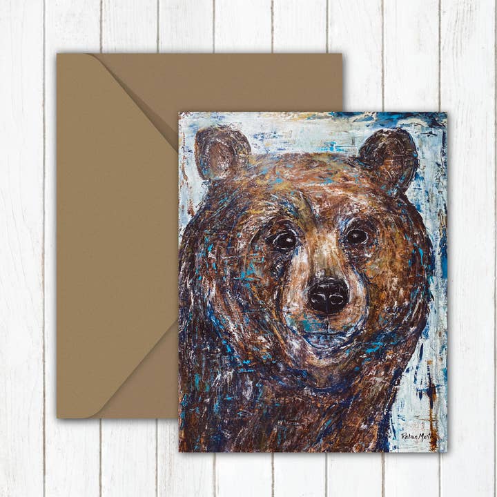 Carte de notes | « Sweet Tooth » | Œuvre d'art originale, illustration d'ours pour la vente par Lulu and Tully