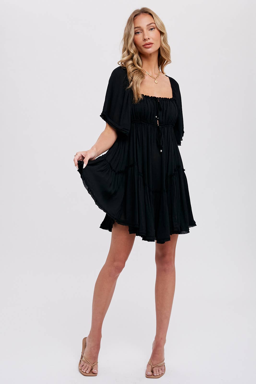 Bluivy - Wholesale Dress - Women's - RUFFLE HEM  RUCHED MINI DRESS20