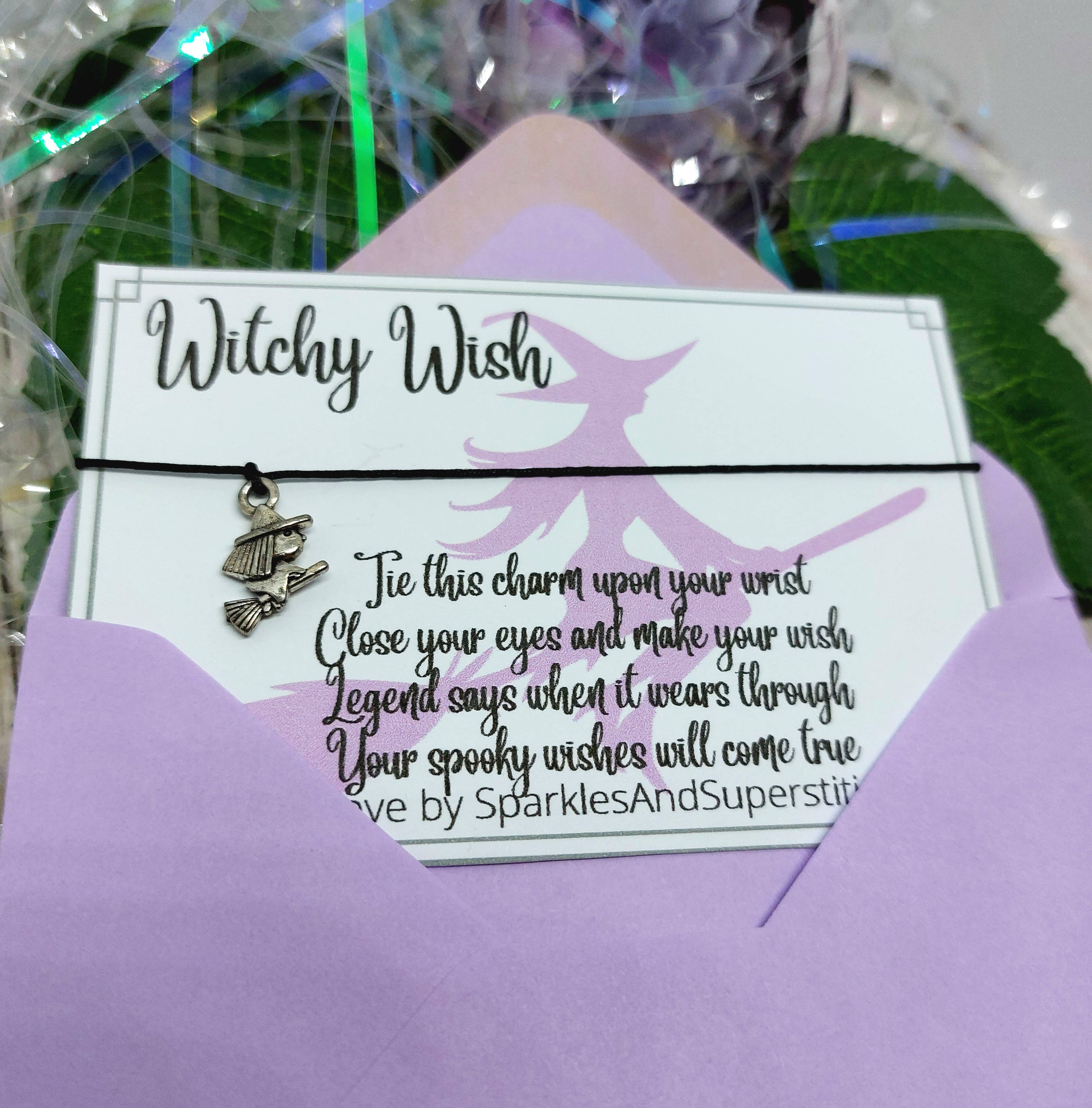 Sparkles and Superstition – Pulseira com pendente por atacado – Pulseira Spooky Witchy Wish1
