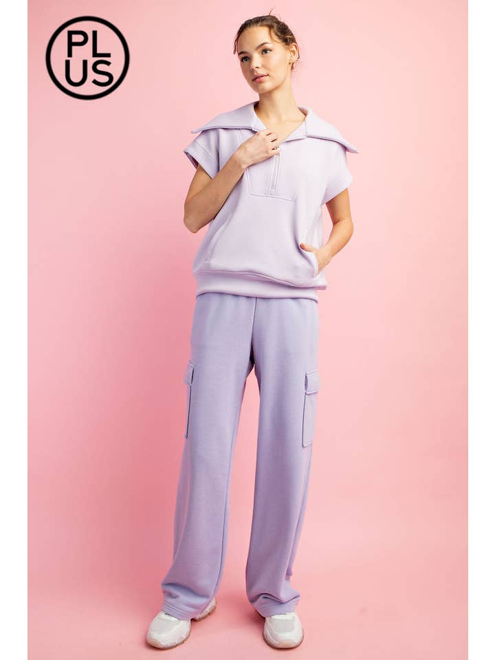 Rae Mode - Wholesale Athletic Top - Women's - PLUS SIZE MODAL SCUBA SHORT SLEEVE QUARTER ZIP TOP7