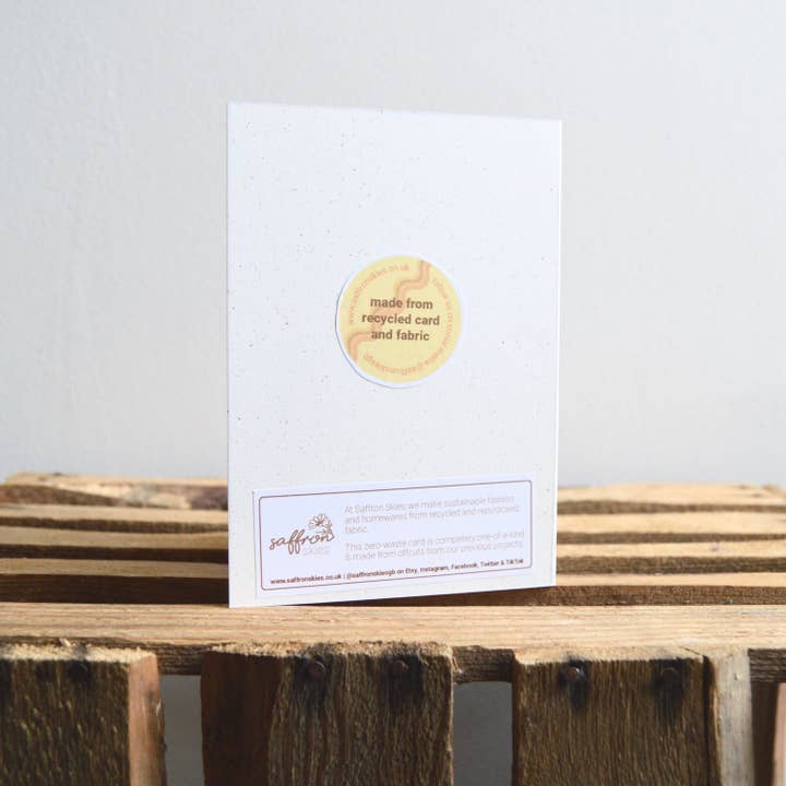 Saffron Skies - Venta al por mayor Tarjetas de felicitación - Tarjetas de felicitación sin desperdicio: tela reciclada reutilizada3