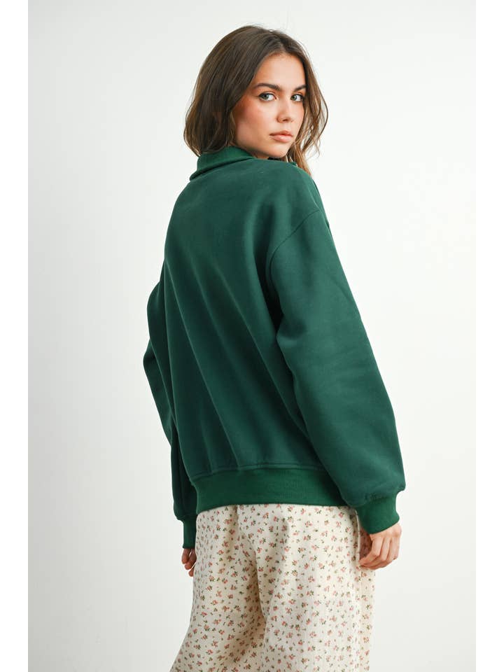 BUTTERMELON - Wholesale Sweatshirt - Women's - Quarter Zip Long Sleeve Top - BMT779536