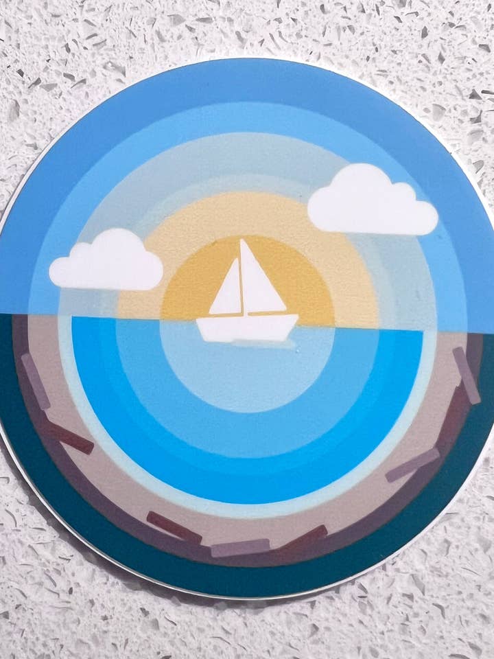 autocolante de dia na praia por atacado de fox & koi: stickers and pins