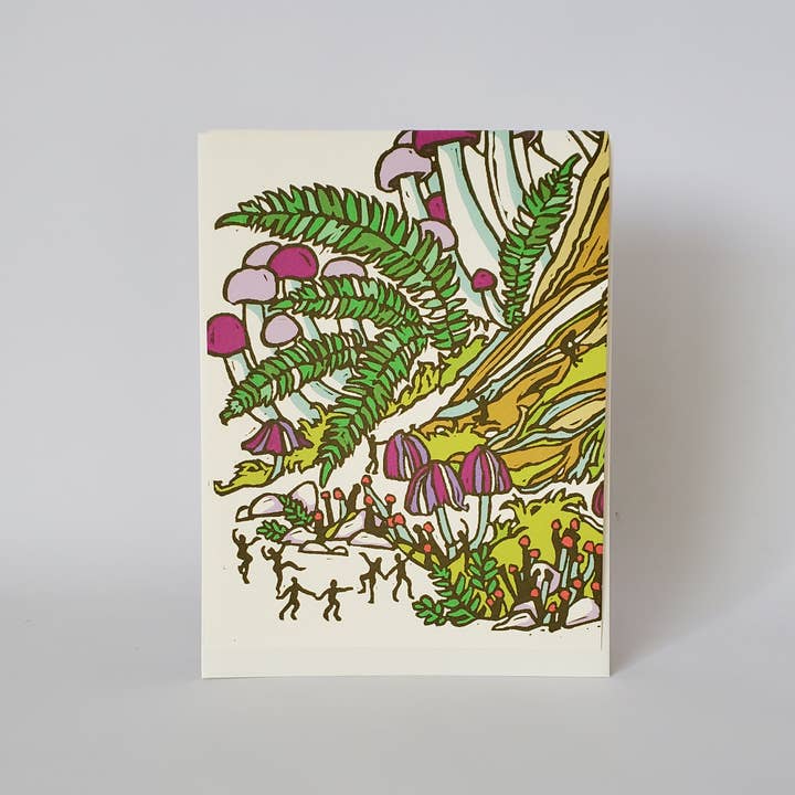 Little Green - Wholesale Birthday Card - Fall Fairy Mushroom Birthday Greeting Card