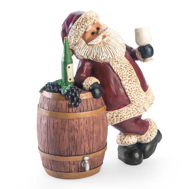 J Devlin Glass Art & Bert Anderson Collection - Wholesale Christmas Decoration - Wine Santa Figurine By Bert Anderson MB 22